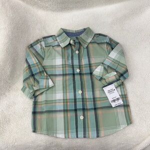 OshKosh B'gosh Green Plaid Button Down Shirt